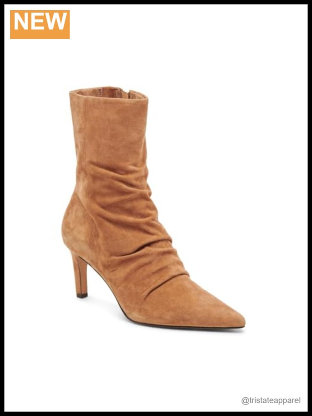 Ankle Booties Block Heel Zip Closure Pointed Toe Women's Fashion Boot